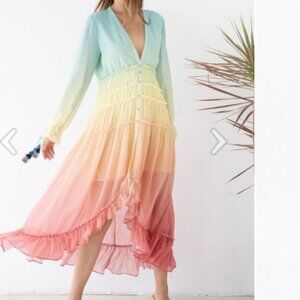 Chicwish Vacay Paradise Rainbow Gradient Dress